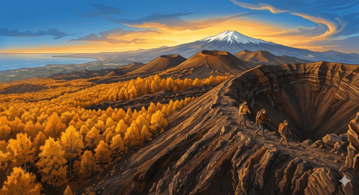 Pionierflechten und Pflanzen besiedeln frische Lavaströme am Ätna